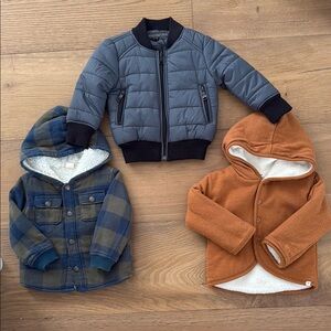 Gray Bomber Jacket and Hooded Coat Lot Fit about 12-18 months